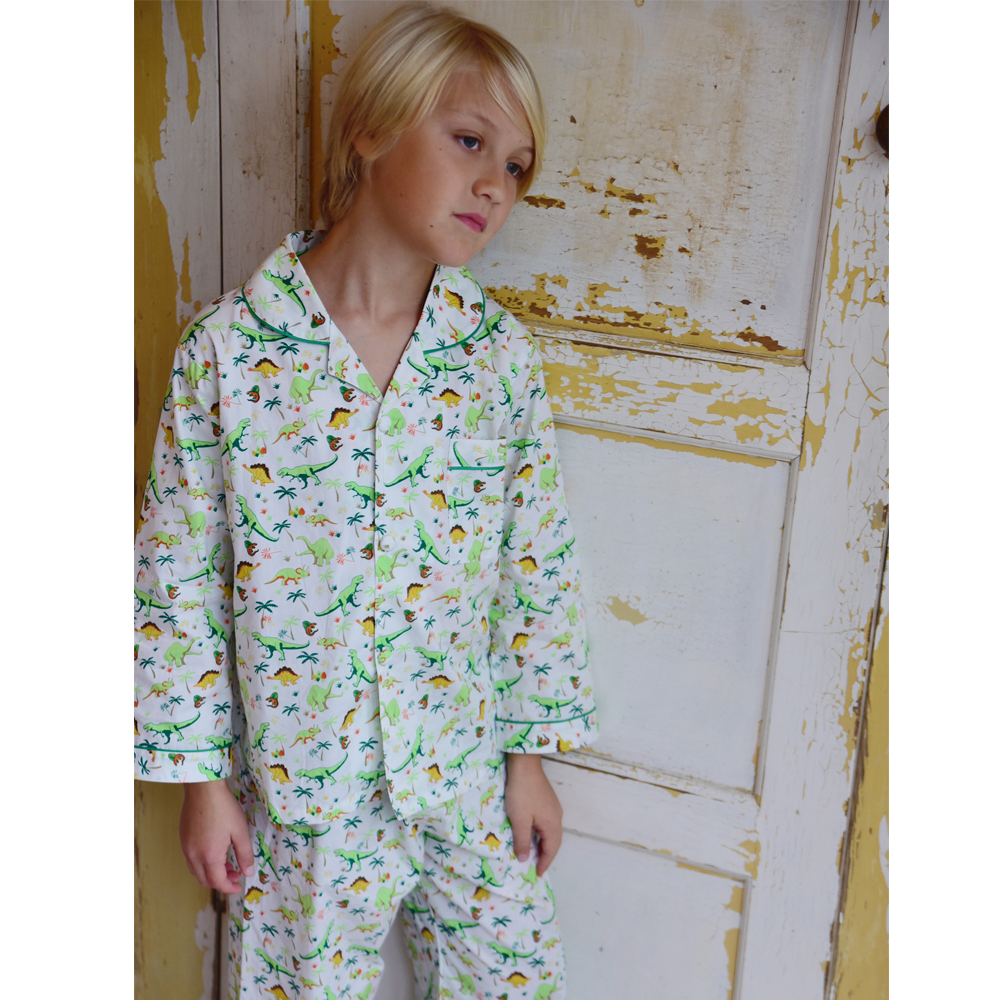 Rex Boys Traditional Dinosaur Print Pyjamas Rex Boys Traditional Dinosaur Print Pyjamas